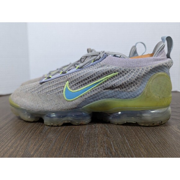 Nike Air Vapormax DH4084-003 Running Sneaker Shoes Mens 9 Gray Neon Green Knit - Picture 2 of 16